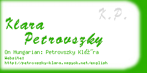 klara petrovszky business card